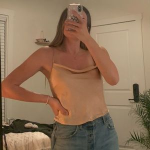 Rosegold Abercrombie and Fitch silk crop top / S